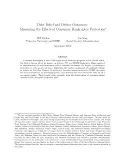 Debt Relief and Debtor Outcomes: Measuring the Effects of