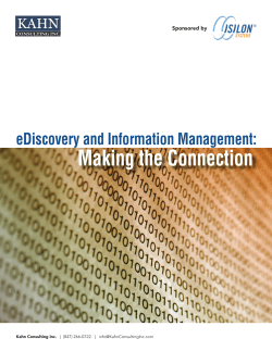 E-Discovery and Information Management