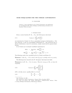 SOME INEQUALITIES FOR THE CSISZ&acute;AR &Phi;