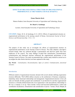 20131030 EFFECTS OF ORGANIZATIONAL STRUCTURE ON