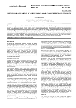 biochemical composition of a marine brown algae, padina