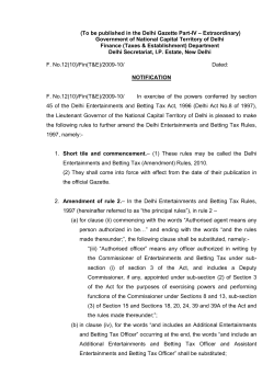 To be published in the Delhi Gazette Part-IV
