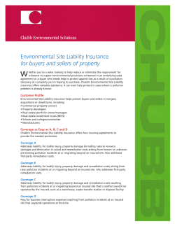 Environmental Site Liability Insurance for buyers and sellers