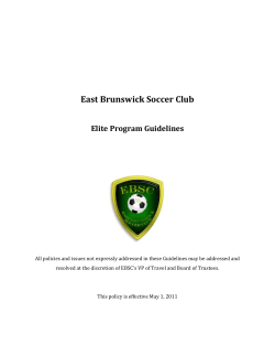 Elite Program Guidelines - East Brunswick Soccer Club