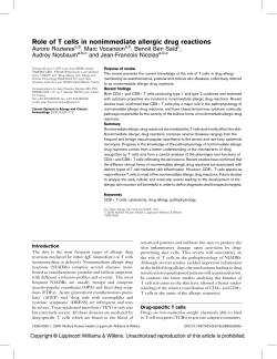 Role of T cells in nonimmediate allergic drug reactions