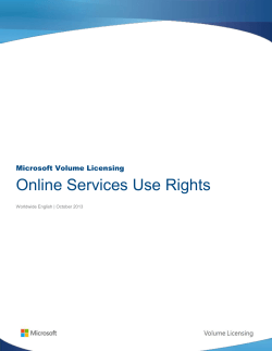 Microsoft Volume Licensing Online Services Use Rights (Worldwide
