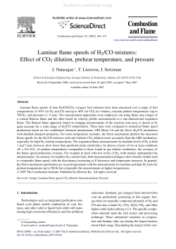 Laminar flame speeds of H2/CO mixtures: Effect of CO2 dilution