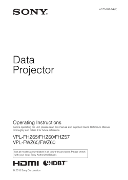 Data Projector - Sony | Broadcast