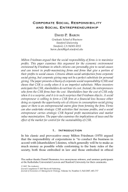 Corporate Social Responsibility and Social Entrepreneurship