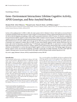 Gene&ndash;Environment Interactions: Lifetime Cognitive Activity, APOE