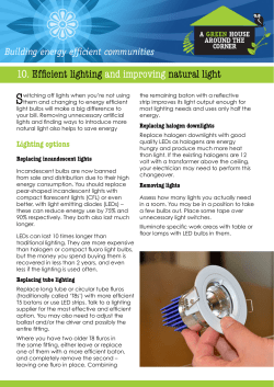 Fact sheet 10: Efficient lighting and improving natural light