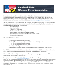 HQL - Maryland State Rifle and Pistol Association