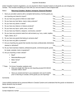 Importers Declaration