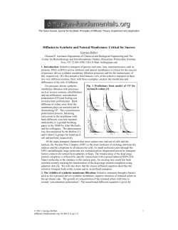 Diffusion in Synthetic and Natural Membranes: Critical for Success