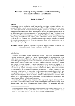 Technical Efficiency in Organic and Conventional