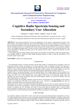 Cognitive Radio Spectrum Sensing and Secondary User Allocation