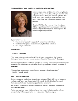 SECRETS OF SUCCESSFUL NEGOTIATIONS&trade; Every move you