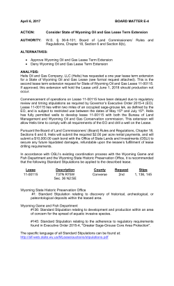 Consider State of Wyoming Oil and Gas Lease Term Extension