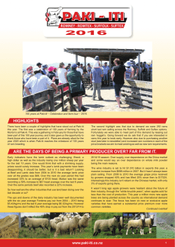 highlights are the days of being a primary producer over? far from it.