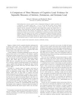 A Comparison of Three Measures of Cognitive Load: Evidence for