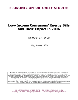 Low-Income Consumers` Energy Bills and Their Impact in 2006