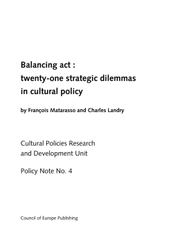 Balancing act : twenty-one strategic dilemmas in cultural