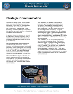 Strategic Communication