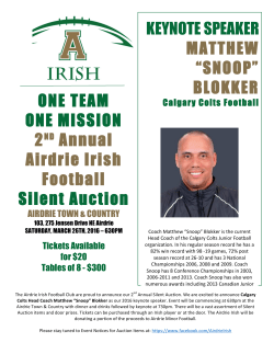 ONE TEAM ONE MISSION 2ND Annual Airdrie Irish Football Silent