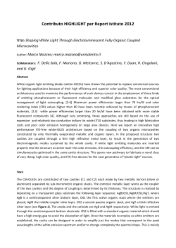 Contributo HIGHLIGHT per Report Istituto 2012 - Cnr-Nano