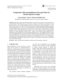 Comparative Phycoremediation of Sewage Water by Various