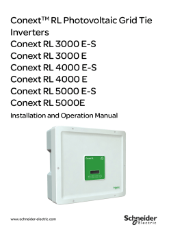 ConextTM RL Photovoltaic Grid Tie Inverters Conext RL 3000 E