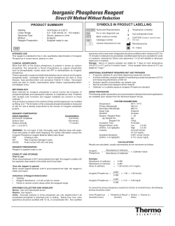 Inorganic Phosphorus Reagent (Direct UV Method Without Reduction)