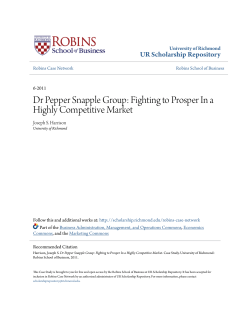 Dr Pepper Snapple Group - UR Scholarship Repository