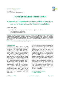 Comparative Evaluation of Anti-Ulcer Activity of Root Stem and