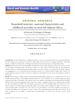 Household structure, maternal characteristics and childhood