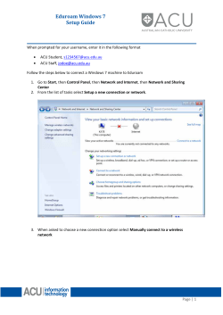 Eduroam Windows 7 Setup Guide