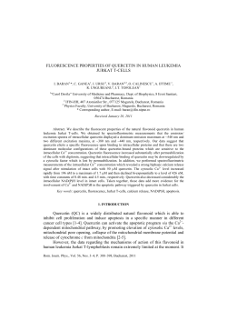 FLUORESCENCE PROPERTIES OF QUERCETIN IN - IFIN-HH
