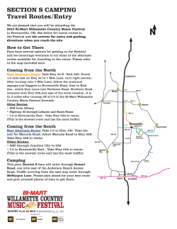 SECTION S CAMPING Travel Routes/Entry