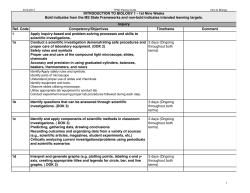 Intro to Biology Pacing Guide