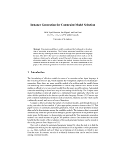 Instance Generation for Constraint Model Selection