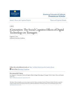 iGeneration: The Social Cognitive Effects of Digital Technology on