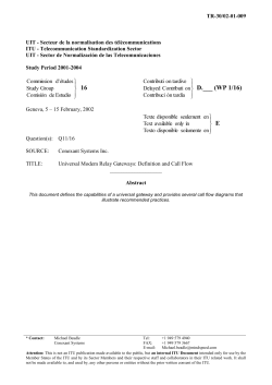 Universal Modem Relay Gateways: Definition and Call Flow