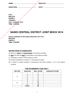 2014 kcse nandi central biology p2