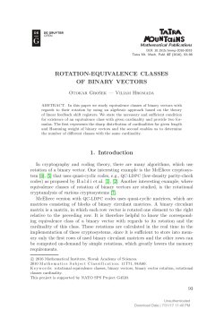 ROTATION-EQUIVALENCE CLASSES OF BINARY
