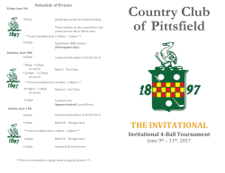 Men`s Invitational Booklet - Country Club of Pittsfield