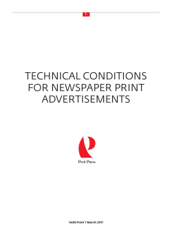 technical conditions for newspaper print advertisements