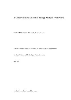 A Comprehensive Embodied Energy Analysis - DRO