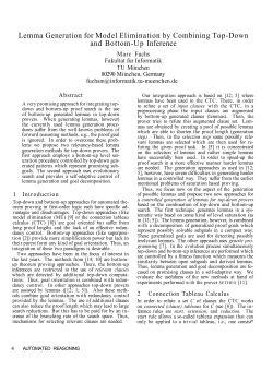 Lemma Generation for Model Elimination by Combining Top