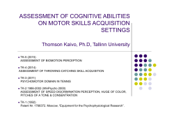 assessment of cognitive abilities on motor skills acquisition settings
