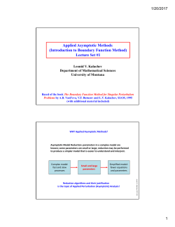 Lecture Set #1 - College of Humanities and Sciences